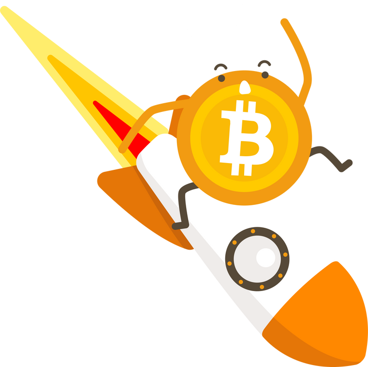  Bitcoin Riding a Rocket Ship